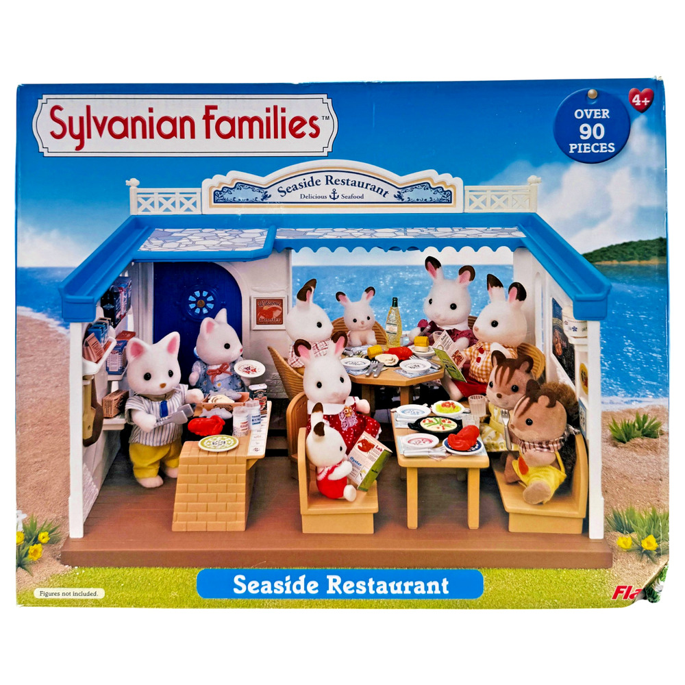 Sylvanian Families Seaside Restaurant #4190 Calico Critters 90+ Pieces Flair NOS